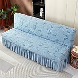 YSLLIOM Armless Sofa Cover All-Inclusive-Universal Sleeve Stretch Sofa Freigabe Full Cover Folding Sofa-Bett-Abdeckung (Blau,120-150cm)