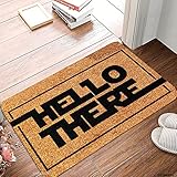 Willkommen Fußmatten OBI Wan Kenobi Hello There Gruß Veranda Teppiche Indoor rutschfeste Fußmatten Eingang Terrasse Teppich Bodenmatte für Zuhause Badezimmer Küche Dekor 43,2 x 76,2 cm
