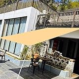 SunSail Wasserdicht Rechteckig 3 x 7 m UV-Schutz Windschutz Sonnensegel Schattentuch mit Kostenlosem Seil für Balkon Terrasse Garten Outdoor, Sandgelb