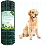 Amagabeli Garden Home 1.22M X 25M Quadrat Drahtzaun Gartenzaun RAL6005 Grünen Maschenweite 50 x 100mm PVC-beschichtetes Gartendrahtnetz Geflügelnetz Drahtgitter-Rolle Gartenzaun Kaninchendraht