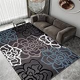 Für Esszimmer Schlafzimmer Büro Grau Sofa Grau Teppich Abstraktes Blumen Muster Schlafzimmer Arbeits Zimmer Teppich Für Das Schlafzimmer 40X60Cm Antirutschmatte Für Teppich Rug 1Ft 3.7''X1Ft 11