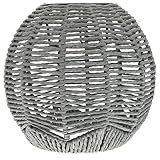 MAGICLULU 1 Stück Rattan-Tischlampenschirm Sphärischer Gewebter Lampenschirm Gewebter Rattan-Lampenschirm Für Wohnzimmer Restaurant Schlafzimmer (Grau)
