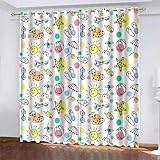 loyaltyer Gardinen Gelbe Sonne Vorhänge Blickdicht mit Ösen Wärmeisolierende Vorhänge Gegen Kälte Gardinen Wohnzimmer Kinderzimmer Schlafzimmer Raumteiler Vorhang, Thermovorhänge 2x175x140 cm(HxB)