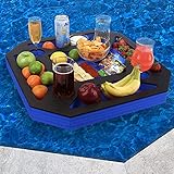 Polar Whale Großer schwimmender Spa-/Whirlpool-Bar, Getränke- und Essentisch, blau und schwarz, Erfrischungstablett für Pool oder Strandparty, Float Lounge, 9 Fächer, UV-beständig