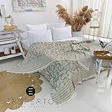 Ersperto Otantica Tagesdecke 200 x 240 cm | 100% Baumwolle | Bettüberwurf Wohndecke Wendedecke Sofadecke | extragroß