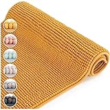 Blumtal Chenille Badezimmerteppich, Badematte rutschfest – Weicher waschbarer Badvorleger, saugfähiger Badteppich, Oeko-TEX Zertifiziert, 50x80 cm, Spicy Mustard - gelb