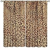 Sexy Vorhänge mit Leopardenmuster, braune Tierstruktur, Fensterbehandlung, Wildtierdruck, Fenstervorhänge-Set für Küche, Wohnzimmer, Schlafzimmer, Dekoration, 183 x 160 cm