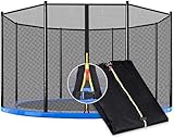 NBVNBV Trampolin Netz Sicherheitsnetz Ersatznetz, Ø 153cm 183cm 244cm 305cm 366cm 430cm 488cm Trampolinnetz für 6/8/12 Stangen Reißfest Outdoor Trampolinschutz Ersatzteile