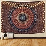 Alishomtll Mandala Wandbehang Bohemian Wandteppich Sandtuch Tapisserie Yoga psychedelisch Deko Tuch Tapestry groß Tischdecke 150 x 130cm