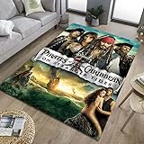 LILYRIN D-Isney Pirates of The C-Aribbean Print Flanell Teppich Krabbelteppichrutschfeste Fußmatte D1547 120×160CM