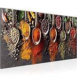 Runa Art Wandbild Küche Gewürze 1 Teilig Modern Bild auf Vlies Leinwand Wohnzimmer Flur Esszimmer Bunt 041412a