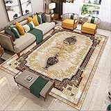 RUGMRZ Bettumrandung Teppich 3 Teilig 70 x 200 cm Klassischer Teppich braune Rand Dekoration super weich und rutsch fest Area Rugs