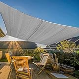 Sonnensegel, 2 x 3 m Sonnenschutz Sunsegel UV-Schutz 98% Hohe Wärmeableitung hohen Zugkräften standhalten Nicht Durchhängen Maschinenwäsche für Balkon Terrasse Garten, Grau