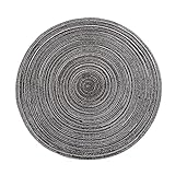 Tisch Setzer Für Den Esstisch Tischsets, waschbare, gewebte Vinyl-Tischsets für Esstisch, leicht zu reinigende Kunststoff-Tischsets Platzset Weihnachten Stoff (Black, One Size)