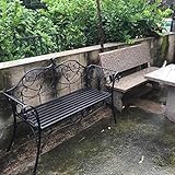 HRXQSHH Gartenbank Metall Für 2-Sitzer, 8 Farben Gartenbank Wetterfest Sitzbank Gartenmöbel, Landhausstil Parkbank Für Garten, Balkon, Terrasse - 131cm X 49cm X 90cm (Color : A)