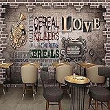 XLMING 3D Wallpaper Vintage Mechanische Graffiti Musik Wandbild Kreative Restaurant Bar Wallpaper 3D-400cm×280cm
