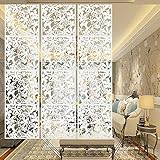 Dhouse 12 Stück Raumteiler Hängend Paravent Raumtrennwand Raumtrenner Sichtschutz DIY Weiße Paneele Vorhang zum Aufhängen für Zuhause Hotel Büro Bar Dekoration 40 x 40 x 0.8 cm