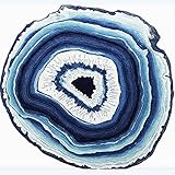 HLONGG Teppich Area Circle Rug Nordic Wohnzimmer Schlafzimmer Non Shedding Bodenteppiche Traditionell 120 X 120 cm Für Couchtisch Sofakissen Schlafzimmer Nachttisch Drehstuhl,Blau