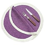 SLOW COW Runde Tischsets 38,1 cm, waschbar, 2 Stück, Violett