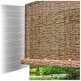 Retro-Raffrollos Schnurlos Schilf Vorhänge Rollo Bambus Für Fenster Balkon Trennwand Sonnenschutz Atmungsaktiver Sichtschutz Anpassbar Für Innen/Außen/Garten/Terrasse (Color : Brown, Size : 50x100cm