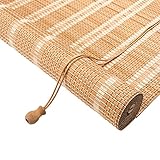 Bambusrollo Sonnenschutz Sichtschutz Rollo Seitenzugrollo Raffrollos, Natur Holzrollos,für Fenster und Türen,80% Schattierung,Anpassbar (65 x 90 cm)