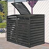 Promadino Mülltonnenbox für 2 Tonnen anthrazit, H 122 x B 148 - (325/53)