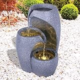 Gartenbrunnen Brunnen Zierbrunnen Zimmerbrunnen Springbrunnen Brunnen mit LED-Licht 230V Wasserfall Wasserspiel für Garten, Gartenteich, Terrasse, Balkon (Wasser-SÄULE mit LED-Licht - 230V)