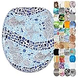 Sanilo WC-Sitz mit Absenkautomatik I Hochwertiger Toilettensitz aus Holz I Toilettendeckel in verschiedenen Motiven (Mosaic World)