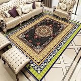 DJHWWD Teppich Jungen Jugendzimmer Wohnzimmer Teppich Braun Grünes Geometrisches Blumenmuster Schlafzimmer Anti-Milben Outdoor Teppiche 50X80Cm Autdoorteppich 1Ft 7.7''X2Ft 7.5''