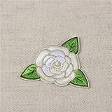 MYMERCERIE 3 Stück Aufnäher Rosa Weiß 4 cm x 4,5 cm