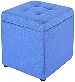 Schuhbank, Kleiderständer, Kleiderbügel, Würfel, Fußstütze, Hocker, quadratisch, Ottomane, Aufbewahrung, Fußhocker, Stoff mit Deckel, gepolsterter Fußhocker für Zuhause, Erwachsene, Schlafzi