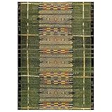 Liora Manne Marina Teppich für drinnen und draußen, Tribal-Design, bequem und langlebig, Power-Loomed, Polypropylen-Material, UV-stabilisiert, Tribal-Streifen, Grün, 1,8 m x 2,4 m