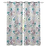 HYFBH 2 Panels Vorhang Blumen Laub Vintage Schlafzimmer Moderne Wohnzimmer Küche Vorhänge Home Kinderzimmer Dekor Fenstervorhänge WxH/2x175x250cm gardinen kinderzimmer