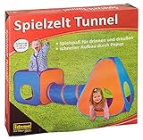 Idena 40118 - Spielzelt mit Tunnel für Kinder, für drinnen und draußen geeignet, ca. 265 x 95 x 100 cm