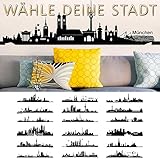 Grandora Wandtattoo Skyline Hamburg I (BxH) 100 x 23 cm schwarz I Wohnzimmer Städte der Welt Aufkleber selbstklebend Wandaufkleber Wandsticker Sticker W5156
