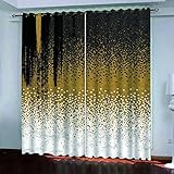 AOKLEY Vorhang Blickdicht Wohnzimmer - Gardinen Blickdicht 3D Farbverlaufspunkte Muster Vorhänge Thermo Schlafzimmer Dekoschals Gardine Blickdichter Ösenvorhang, 2Er Set 182(B) X214(H) cm