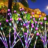 4Pack Solar Glühwürmchen Lichter,10 LED Firefly Solar Gartenlichter Außen RGB Gartendeko Solar Gartenleuchte Außen IP65 Wasserdicht Solar Swaying Dekorative Leuchte für Garten Balkon Hof Terrasse