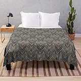 KOBONA Kuscheldecken 150x150cm Fleecedecke Weich und Warme, Grauer Abstrakter Baum Decke Gedruckte Fleecedecke Weich Wohndecke Tagesdecke Sofadecke zweiseitige Decke Sofa & Bett