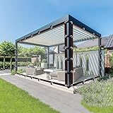 ALDFZ wasserdichte Transparente Plane Outdoor Pergola Vorhänge Pergola Patio Veranda Gazebo Plastikplane mit Ösen, Reißfestigkeit (Color : Clear, Size : 3x4m/9.84x13.12ft)