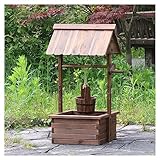 Grosse Holz-Brunnen,Garten Brunnen,Gartenbrunnen, Holzbrunnen Mit Dach,Einstöckig Klassik MIT Rolle Eimer,Brunnen Outdoor,Brunnen Mit Eime,Schöne Details,Voll Funktionstüchtig,Zum Bepflanzen ( Size :