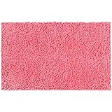 moueqkee Extra weiche Badezimmermatte, Nicht -Slip -Chenille -Badematte, Wasserabsorbentürmatmatten, waschbarer Flauschiger Bodendecke Eingangstür,Rosa,60X90CM