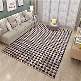 RUGMRZ Bettumrandung Teppich 3 Teilig 50 x 70 cm Mode kreative kariert geometrisches Muster Wohnzimmer Teppich rutsch fest Carpet