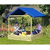 Gartenpirat Sandkasten Sophie 153x153 cm mit Dach blau TÜV-geprüft