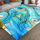 Kunsen Room deko Anti-Rutsch, schmutzabweisend und langlebig wohnaccessoires deko Blue Teppich Wohnzimmer kurzflor sitzecke küche Baby Teppich 160X230CM