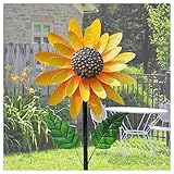 Sonnenblumen Windmühle, Sonnenblume rotierende Doppelschicht Windrad Windrad Garten, Landschaft Terrasse, Rasens Oder Gartens Verbessern Und Die