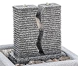 Dehner Gartenbrunnen Dubai, mit LED-Beleuchtung, warmweiß, 78 x 56 x 56 cm, Granit, grau