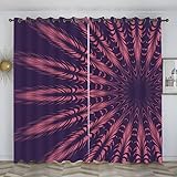 loyaltyer Gardinen Rote Blume Vorhänge Blickdicht mit Ösen Wärmeisolierende Vorhänge Gegen Kälte Gardinen Wohnzimmer Kinderzimmer Schlafzimmer Raumteiler Vorhang, Thermovorhänge 2x175x140 cm(HxB)