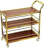 Servierwagen für die Bar, Weinwagen für die Küche zu Hause, Hotel, Servierwagen, Küchenwagen, Kommerzielle Küche, Inselwagen, Massivholz und Metall, 3 Stile (OneColor C)