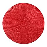 Runde Geflochtene Tischsets 14 Zoll Runde Tischsets Hitzebeständig Anti-Rutsch Abwaschbar Tischsets 4er Set (F)