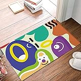 Badematten Drucklinien Geometrischfarbe Lila Grün Fußabstreifer Saugfähige Sauberlaufmatte Rutschfester Seite Fußmatte Für Schlafzimmer Küche Außenbereich 40x60cm